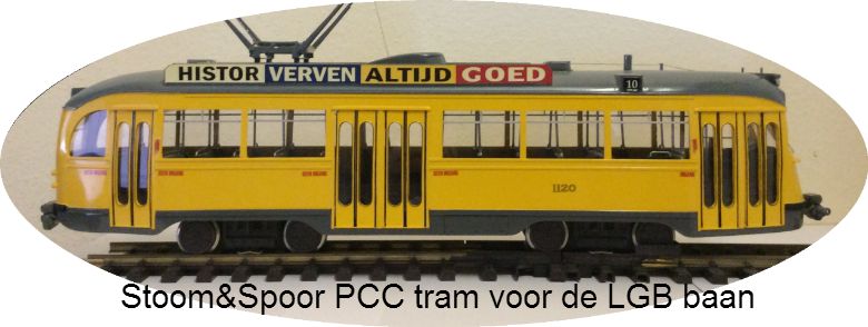 PCC tram HTM Den Haag OV-geel , voor de LGB baan